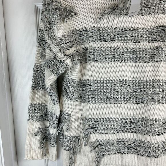 New Lou & Grey Women S Sweater Distressed Roll Neck Wool Blend Fringe Out Top N3 - Picture 7 of 12